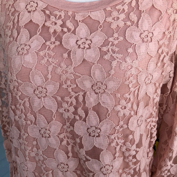 ADRIANNA PAPELL BLUSH LACE TOP SIZE XL BRAND NEW - Picture 2 of 5
